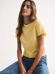 Galben - Abercrombie & Fitch Crew Neck Short Sleeve T-Shirt - Imaginea 1 din 7