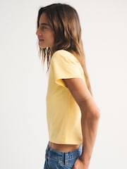 Galben - Abercrombie & Fitch Crew Neck Short Sleeve T-Shirt - Imaginea 3 din 7