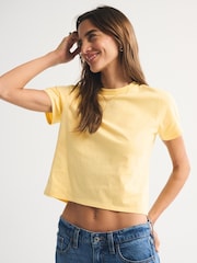 Galben - Abercrombie & Fitch Crew Neck Short Sleeve T-Shirt - Imaginea 4 din 7