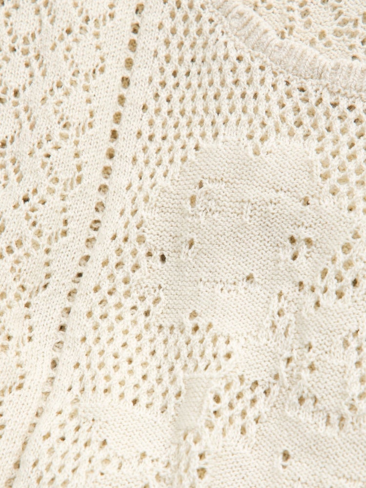 Abercrombie & Fitch Cream Floral Stitch Tank Top - Image 6 of 6