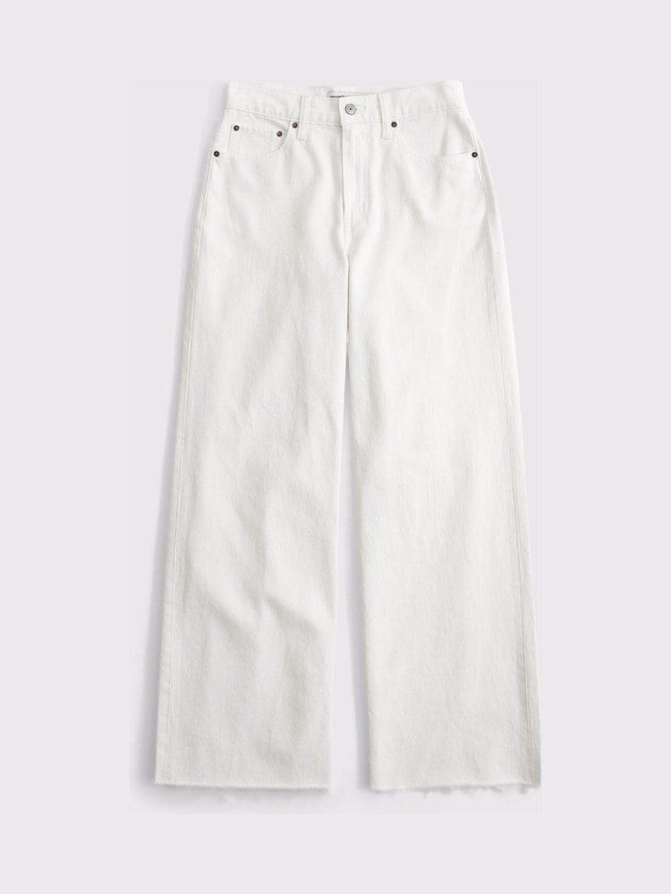 Abercrombie & Fitch White Curve Love High Rise Wide Leg Jeans - Image 1 of 1