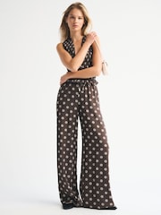 Abercrombie & Fitch Brown Crinkle Pull-On Trousers - Image 1 of 7