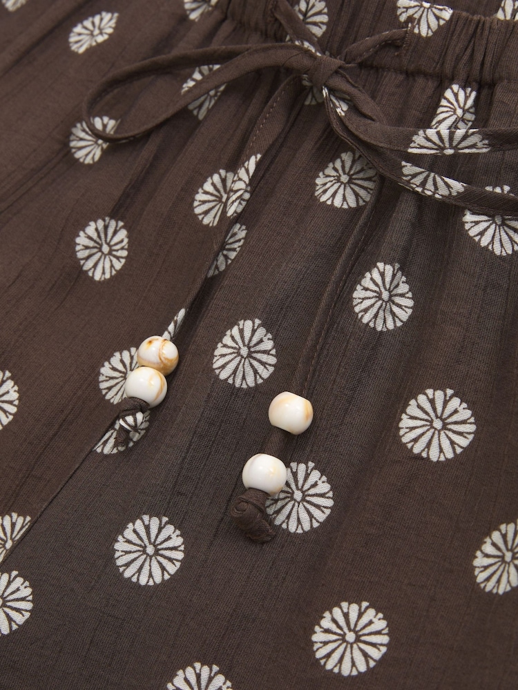 Abercrombie & Fitch Brown Crinkle Pull-On Trousers - Image 7 of 7