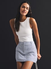 藍色 - Abercrombie & Fitch Linen Mini Skirt - 圖片 1/6