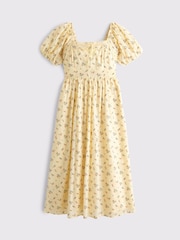 Žuto - Abercrombie & Fitch Emerson Puff Sleeve Midi Dress - Slika 7 od 7