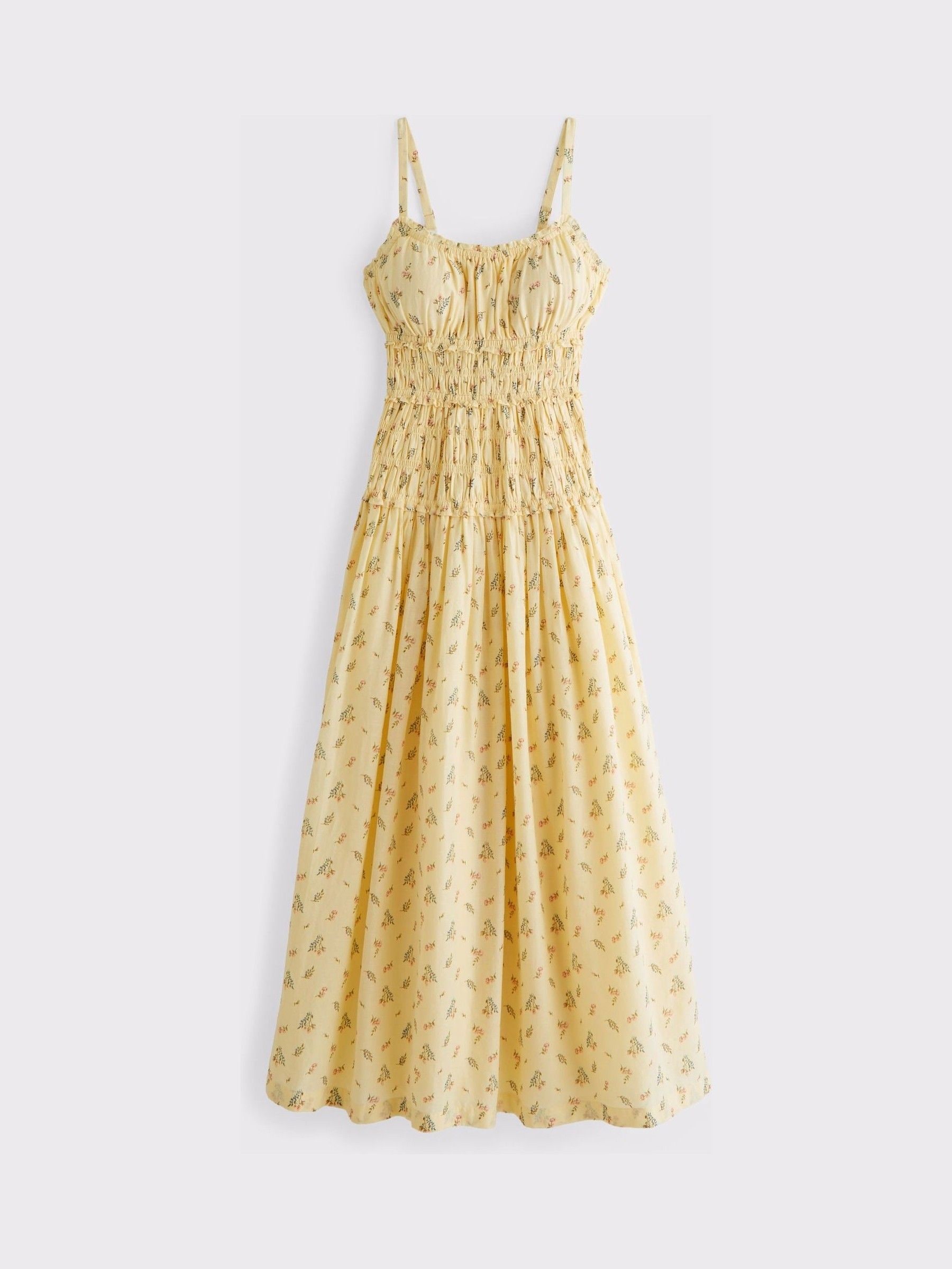 Buy Abercrombie & Fitch Yellow Strappy Smocked Drop Waist Maxi