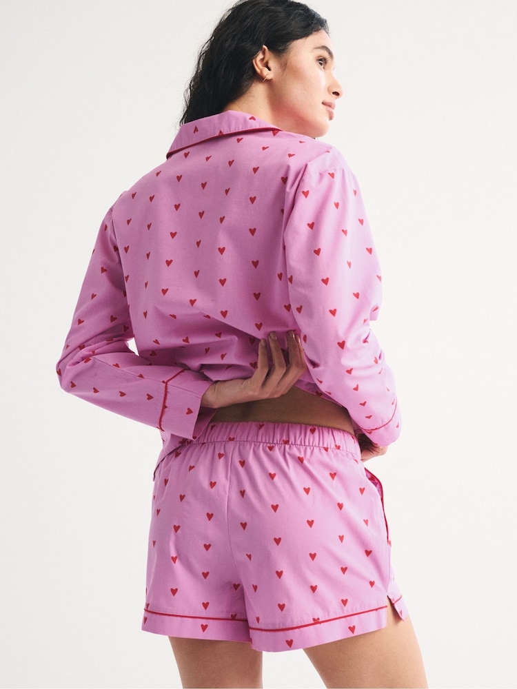 Rosa - Abercrombie & Fitch Cotton Poplin Pyjama Shorts - Bild 2 von 6
