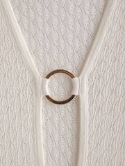 Abercrombie & Fitch Cream Crochet Style Plunge Maxi Dress Cover-Up - Image 6 of 6