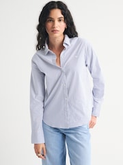 Abercrombie & Fitch Blue Oversized Poplin Shirt - Image 2 of 7