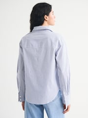 Abercrombie & Fitch Blue Oversized Poplin Shirt - Image 3 of 7