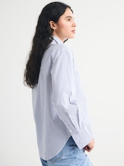 Abercrombie & Fitch Blue Oversized Poplin Shirt - Image 4 of 7