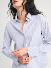 Abercrombie & Fitch Blue Oversized Poplin Shirt - Image 5 of 7
