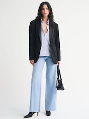 Abercrombie & Fitch Blue Oversized Poplin Shirt - Image 6 of 7