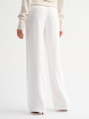 Белый - Льняные брюки с завышенной талией Abercrombie & Fitch Sloane - Изображение 4 6