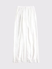 Белый - Льняные брюки с завышенной талией Abercrombie & Fitch Sloane - Изображение 6 6