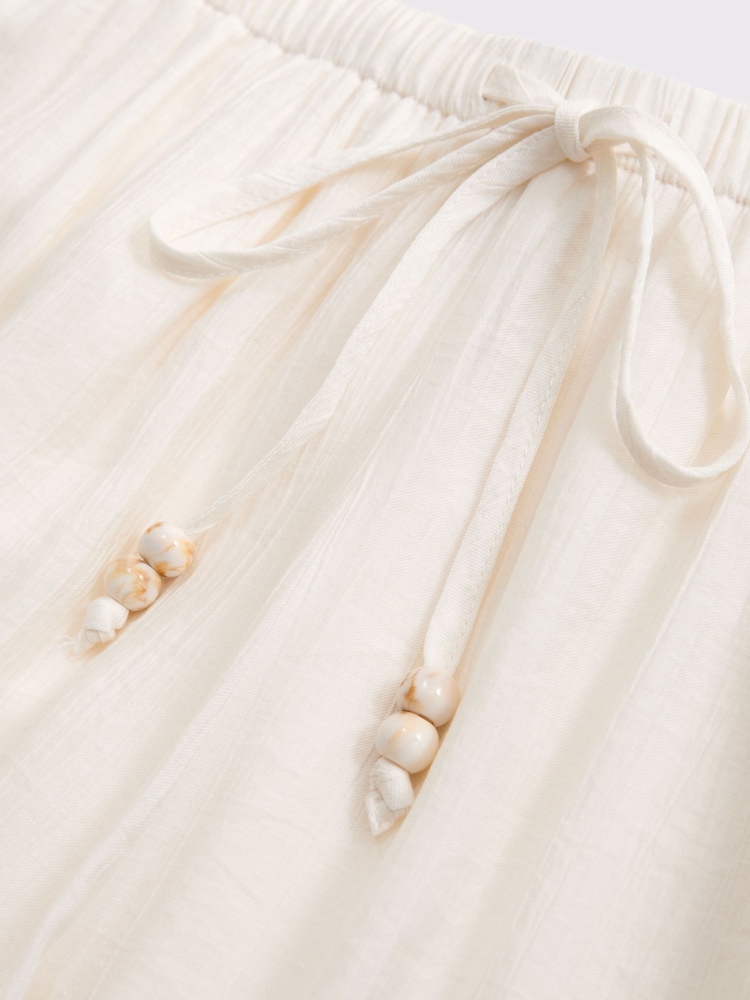 Abercrombie & Fitch Cream Crinkle Pull-On Trousers - Image 7 of 7