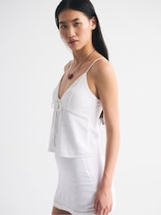 Abercrombie & Fitch White The Bella Bra Free Tie Front Camisole - Image 2 of 6