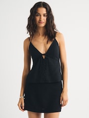 Abercrombie & Fitch Black The Bella Bra Free Tie Front Camisole - Image 1 of 8