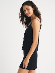 Abercrombie & Fitch Black The Bella Bra Free Tie Front Camisole - Image 3 of 8