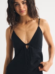 Abercrombie & Fitch Black The Bella Bra Free Tie Front Camisole - Image 6 of 8