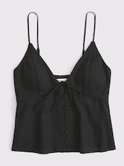 Abercrombie & Fitch Black The Bella Bra Free Tie Front Camisole - Image 8 of 8