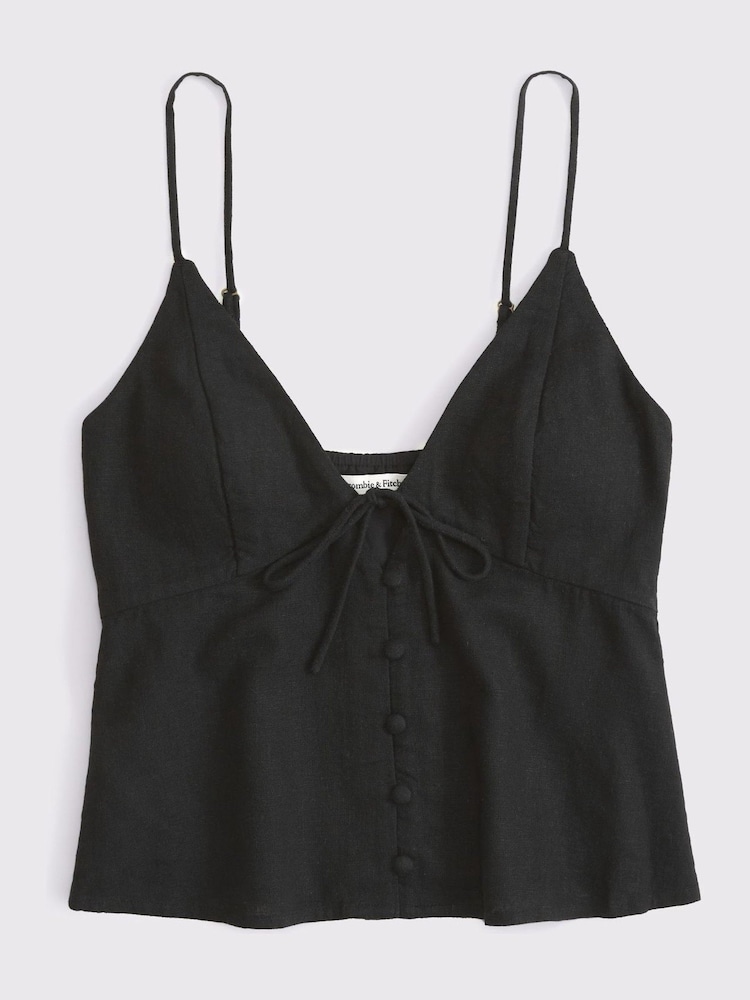 Abercrombie & Fitch Black The Bella Bra Free Tie Front Camisole - Image 8 of 8 Abercrombie & Fitch Black The Bella Bra Free Tie Front Camisole - Image 8 of 8