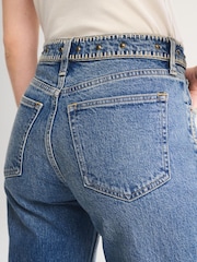 Abercrombie & Fitch Blue Corded High Rise Studded 90's Relaxed Jeans - Image 6 of 8