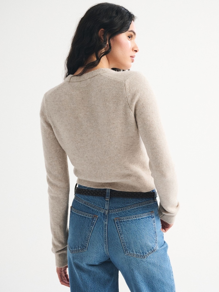 Ζακέτα Abercrombie & Fitch Merino Wool Blend Shrunken Στρογγυλή λαιμόκοψη - Εικόνα 2 από 6