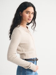 Ζακέτα Abercrombie & Fitch Merino Wool Blend Shrunken Στρογγυλή λαιμόκοψη - Εικόνα 3 από 6