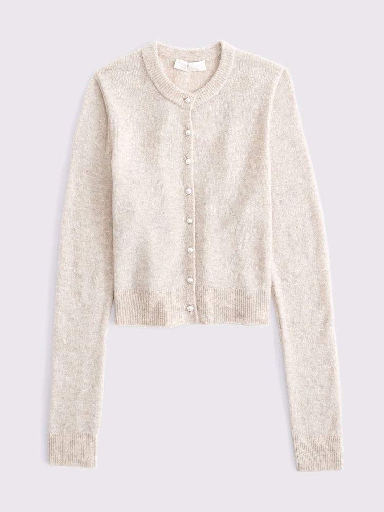 Ζακέτα Abercrombie & Fitch Merino Wool Blend Shrunken Στρογγυλή λαιμόκοψη - Εικόνα 6 από 6