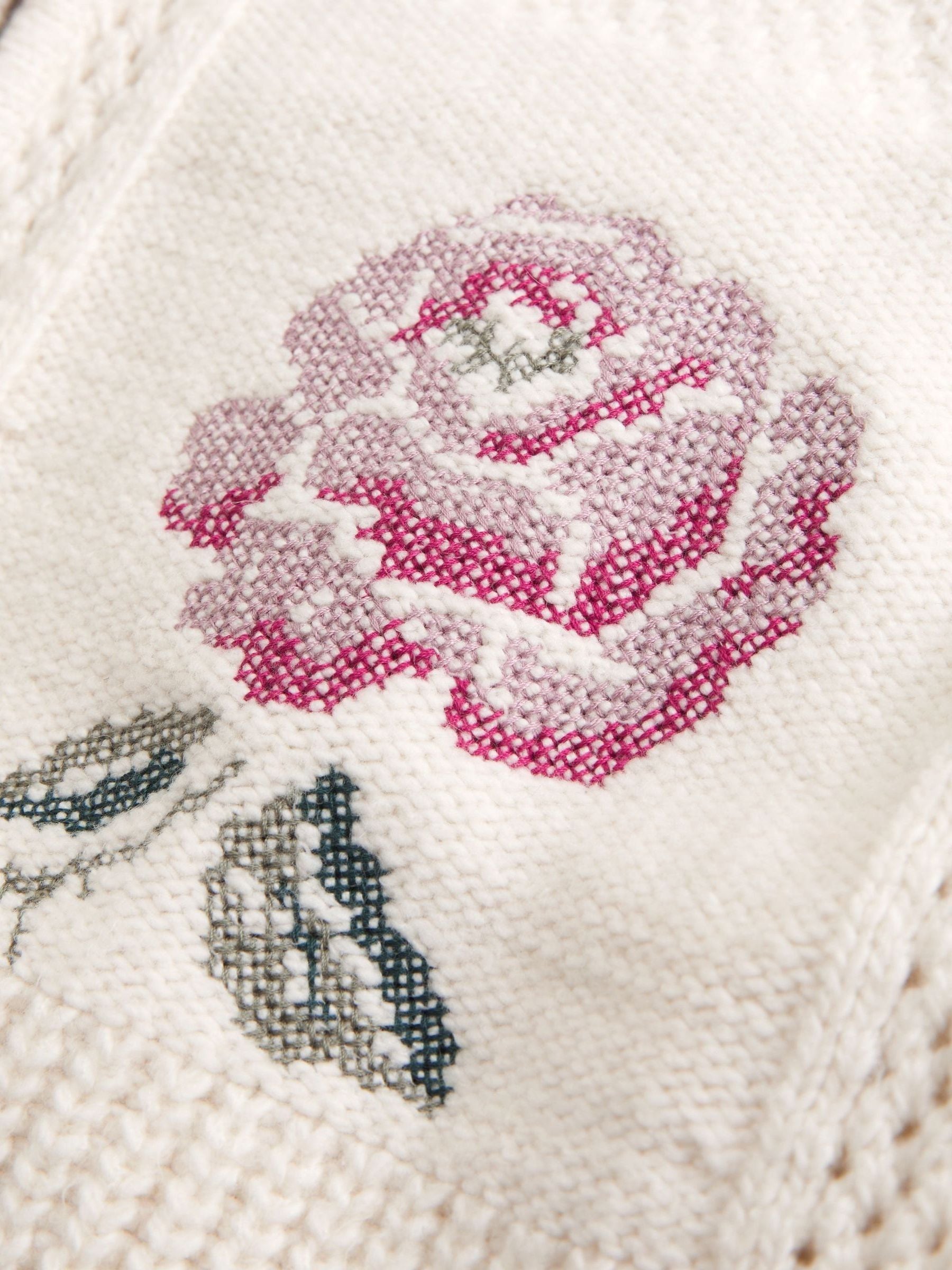 Buy Abercrombie & Fitch Cream Needlepoint Floral Jumper Jacket