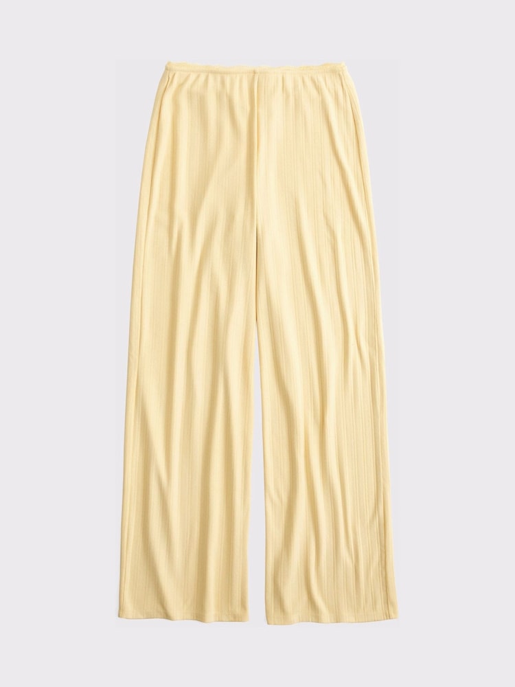 צהוב - Abercrombie & Fitch Pointelle Sleep Trousers - תמונה 6 מתוך 6