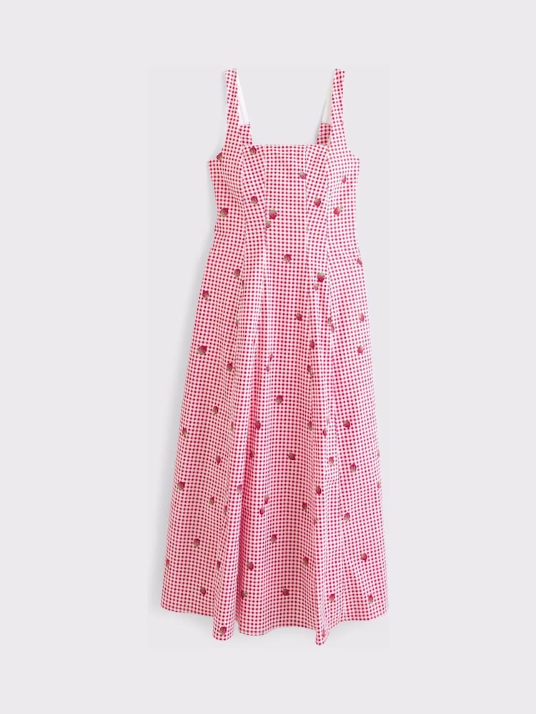 Rot - Abercrombie & Fitch Mila Midi Dress - Bild 4 von 4