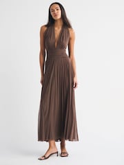 Smeđa - Abercrombie & Fitch Giselle Convertible Maxi Dress - Slika 1 od 8
