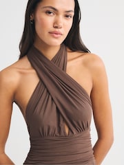 Smeđa - Abercrombie & Fitch Giselle Convertible Maxi Dress - Slika 5 od 8