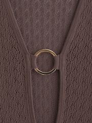 Abercrombie & Fitch Brown Crochet Style Plunge Maxi Dress Cover-Up - Image 8 of 8