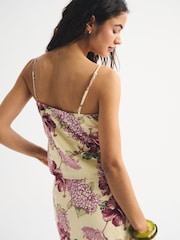 Abercrombie & Fitch Yellow The Bella Bra Free Tie Front Camisole - Image 3 of 5