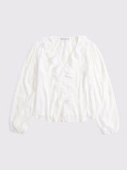 Abercrombie & Fitch Lace Trim Button-Through Blouse - Bild 6 von 7