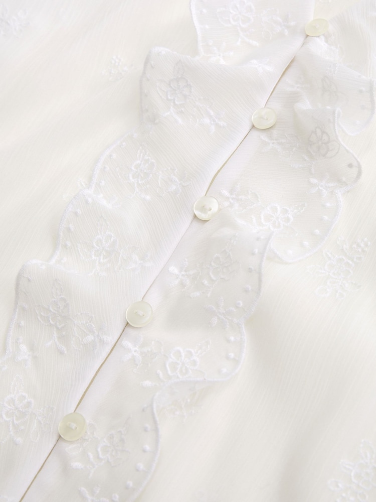 Abercrombie & Fitch Lace Trim Button-Through Blouse - Bild 7 von 7