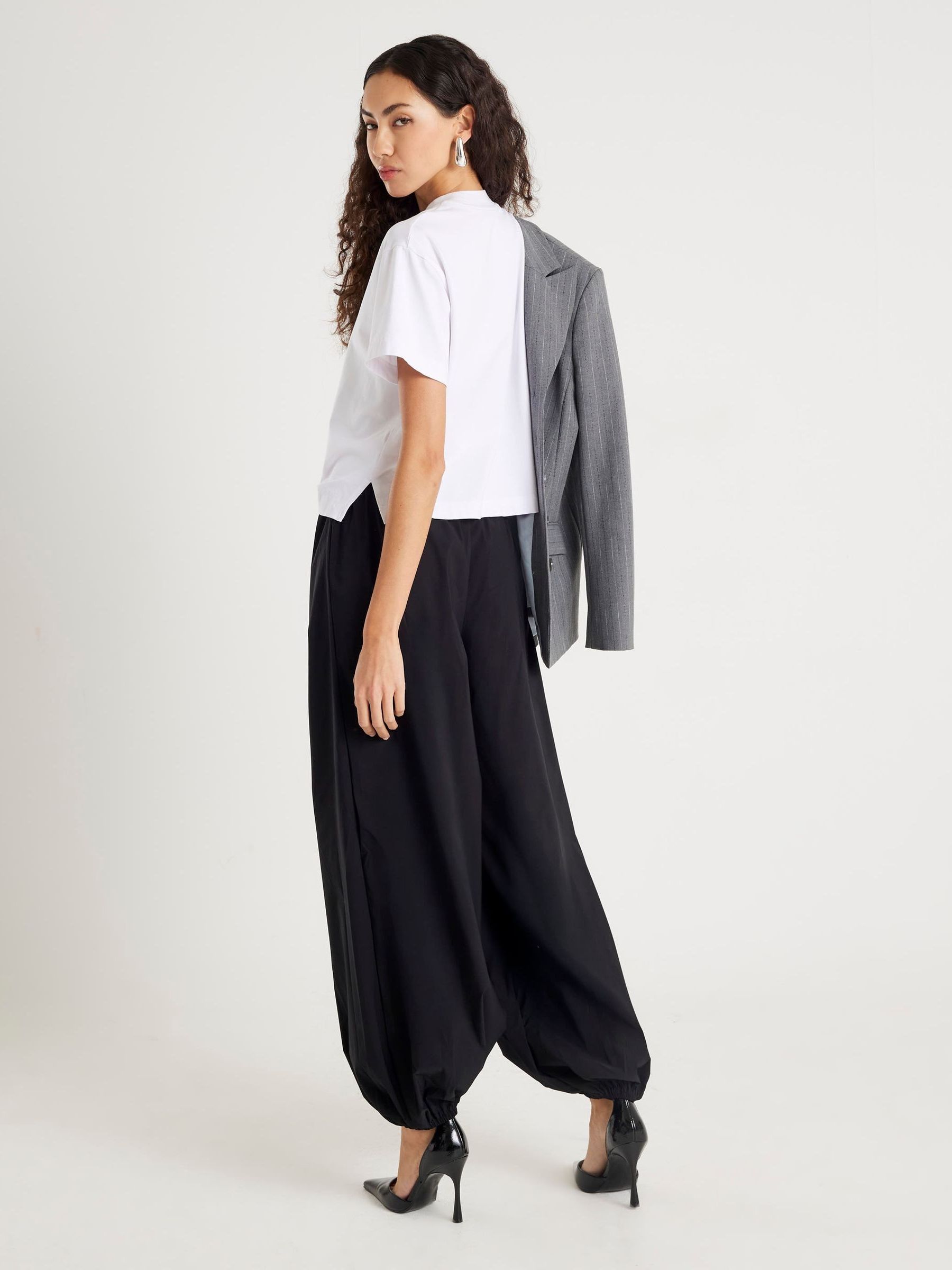 Buy River Island Black Elasticated Balloon Trousers from the Next