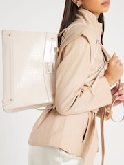 River Island Cream Chain Handle Embossed Tote Bag - Image 6 of 6