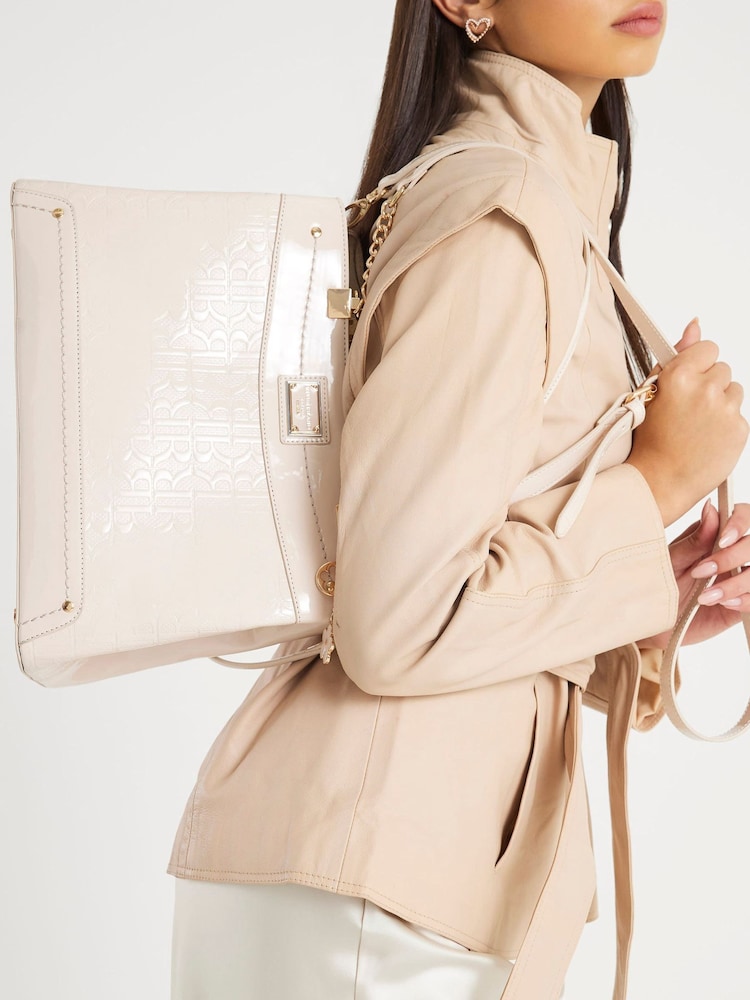 River Island Cream Chain Handle Embossed Tote Bag - Image 6 of 6