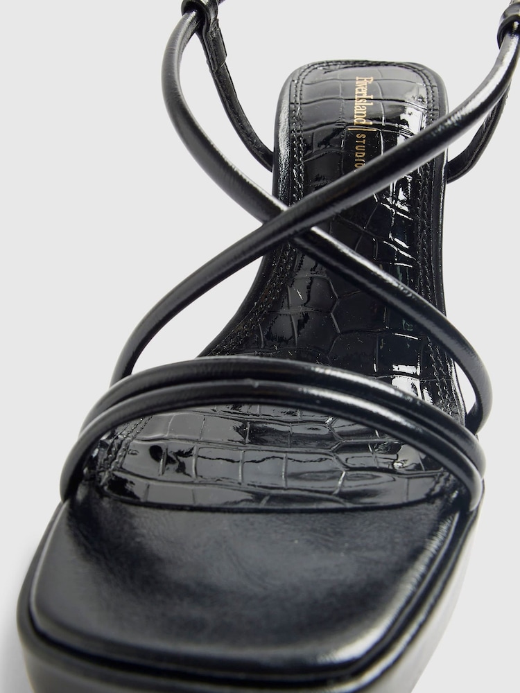 River Island Black Strappy Heeled Platform Sandals - Image 6 of 6 River Island Black Strappy Heeled Platform Sandals - Image 6 of 6