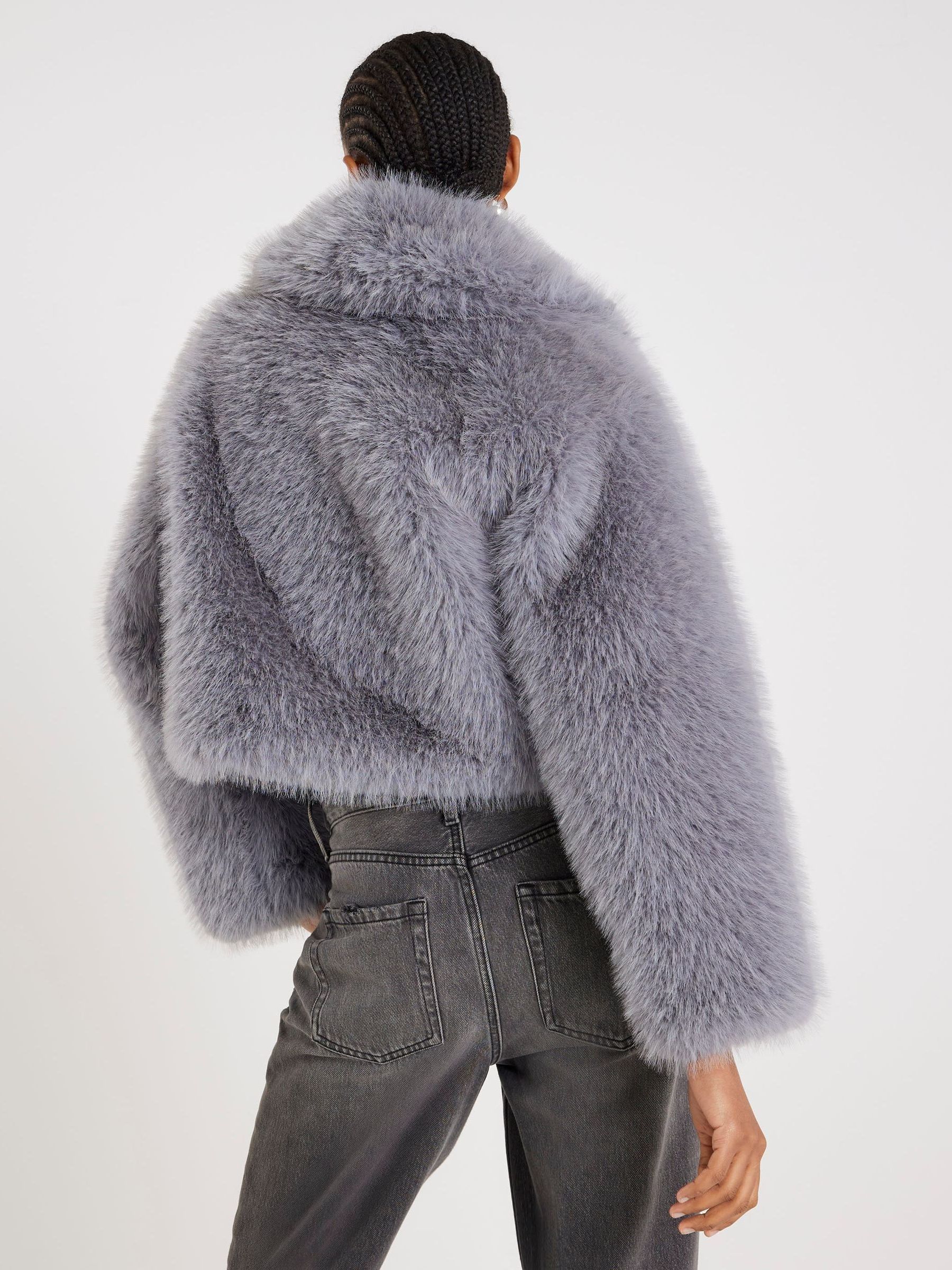 Buy River Island Blue Short Faux Fur Jacket from the Next UK