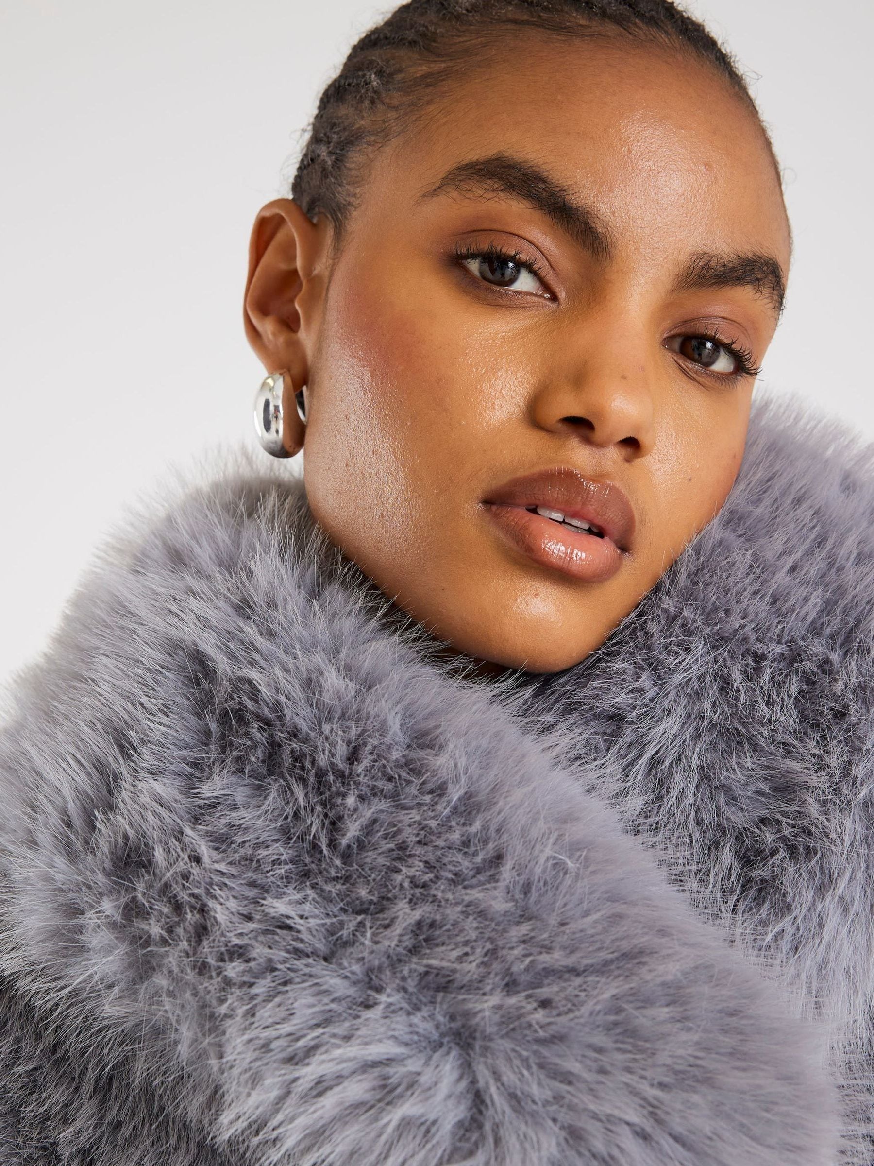 Buy River Island Blue Short Faux Fur Jacket from the Next UK