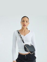 River Island Black Chain Crossbody Bag - Image 1 of 6