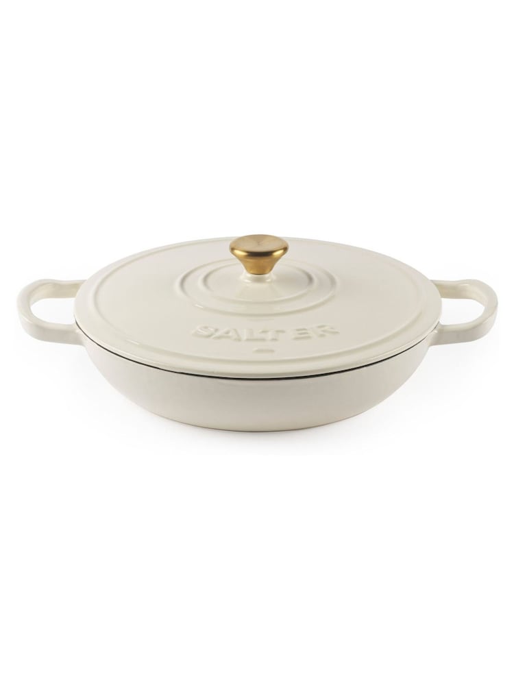 Salter Cream Chester Shallow Cast Iron 2.8L Casserole Pot - Image 14 of 14 Salter Cream Chester Shallow Cast Iron 2.8L Casserole Pot - Image 14 of 14