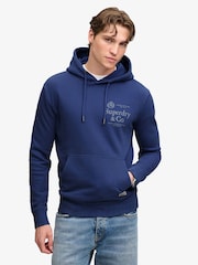 Superdry Blue 1954 Company Relaxed Hoodie - Image 1 of 8