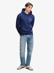 Superdry Blue 1954 Company Relaxed Hoodie - Image 3 of 8