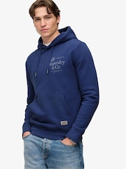 Superdry Blue 1954 Company Relaxed Hoodie - Image 5 of 8